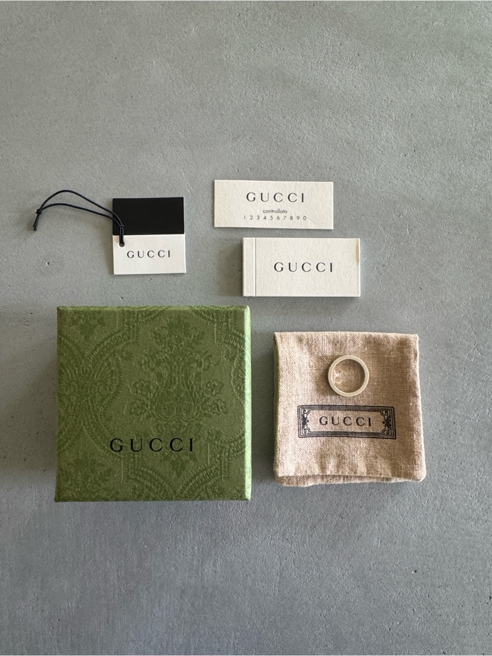 gucci ghost ring 4mm 925 silver size 13 US 6.5